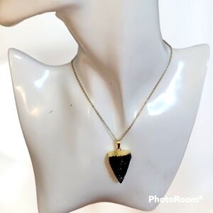 WESTERN Two Sided Druzy Arrow Pendant Chain Necklace
